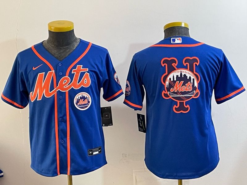 Youth New York Mets Blank Blue Game 2026 Nike MLB Jersey style 009
